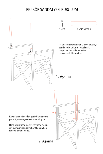 2+1 Rejisör Masa-Sandalye Takımı 60x80cm Masa