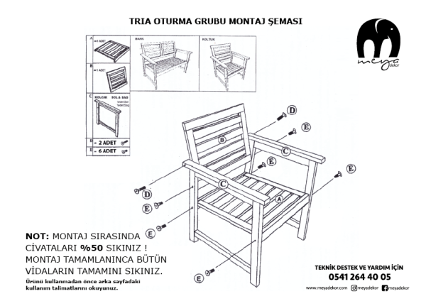 Tria 3+1 Oturma Grubu (Minderler Dahil)