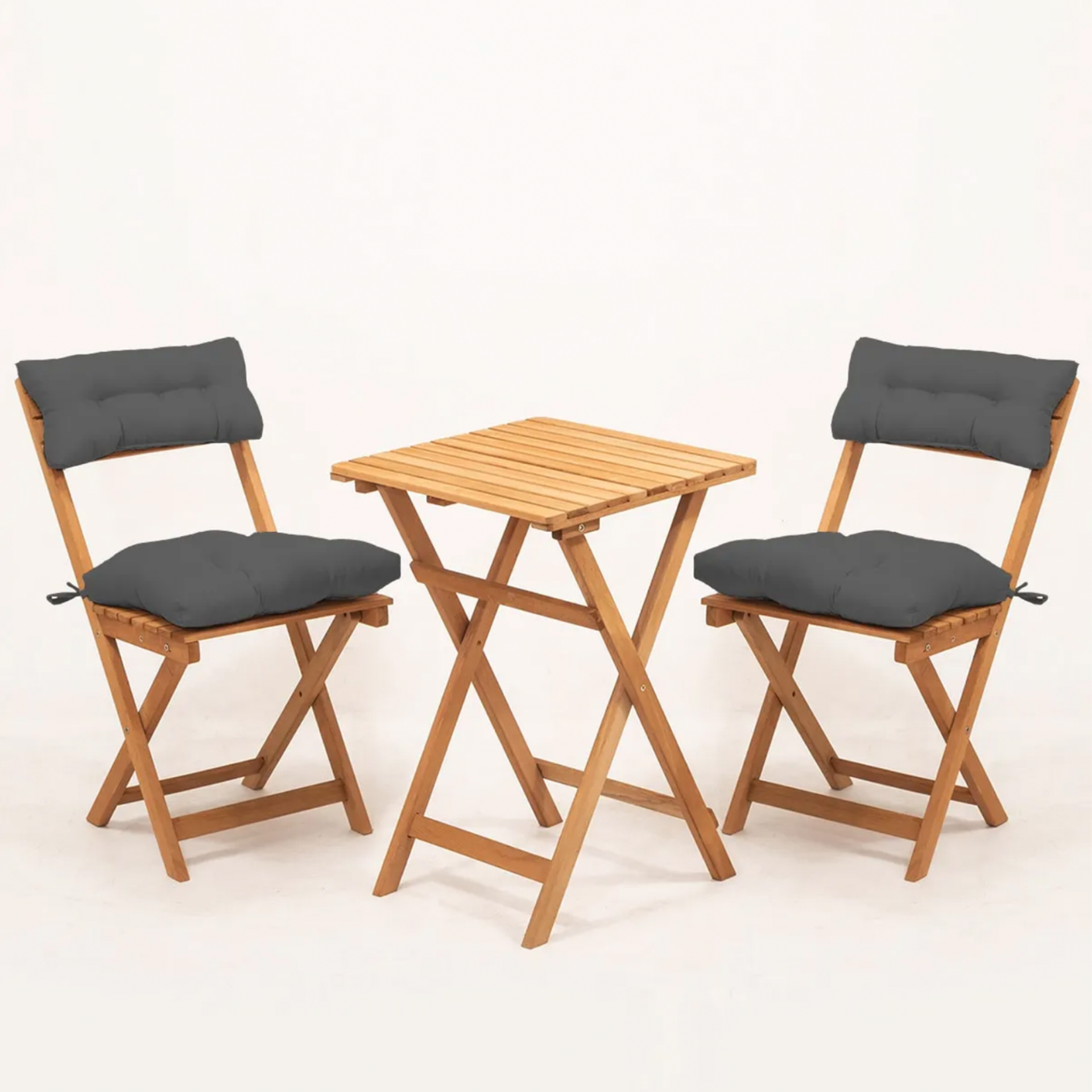 Minderli 2+1 Bistro Masa-Sandalye Takımı 50x50cm(Antrasit)